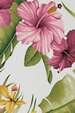 Hamakua White Tropical Orchids on cotton bark crepe textured bark cloth.