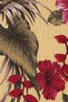 50anea Hibiscus & Heliconia on non-upholstery bark cloth fabric