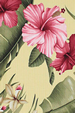 50hamakua Tropical Orchids on cotton non-upholstery bark cloth.