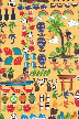 50nakeke Barkcloth Hawaii Fabrics - Vintage Style Hawaiian Fabrics Hula 
		Girls and other fun characters on cotton poplin apparel fabric.