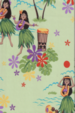 70pa 'a 'aina, Sixties hula girl, Plumeria flowers on cotton poplin apparel fabric