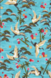 80manuu vintage Hawaiian fabric Japanese cranes fabric on apparel cotton fabric