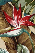 Bird Of Paradise Natural Bark Crepe Upholstery fabric,Bird of Paradise, Hibiscus, Plumeria, Cotton Hawaiian vintage style fabric.