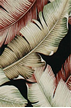 Banana Split Black, Leafy, Barkcloth Upholstery Hawaiian vintage style fabric