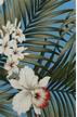 Fern Aqua upholstery barkcloth fabric.