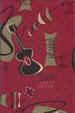 Jetson Burgundy Atomic Abstract Ukelele Motifs on a cotton canvas fabric