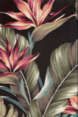 Mohala Tropical Hawaiian Bird Of Paradise Flowers on bark crepe textured bark cloth fabric