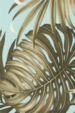 Oasis Sea Foam Hawaiian vintage Leafy Monstera Upholstery Barkcloth