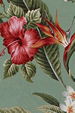 70pali Hibiscus, plumeria, bird of paradise & Orchid flowers
		 cotton non-upholstery barkcloth fabric.