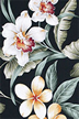 Orchids and plumeria Upholstery Barkcloth