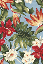 20hukilau Hibiscus, bird of paradise, & protea - cotton barkcloth fabric
