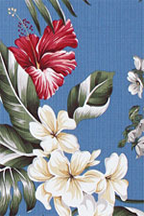 20likini Hawaiian vintage, plumeria, hibiscus & orchid flowers Non-Upholstery Barkcloth