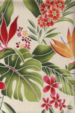 30lohi Plumeria & Bird Of Paradise Flowers - Hawaiian vintage style fabric