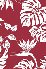 40birdmonstera  44/45 Wide,  Tropical Hawaiian bird of paradise flowers on an apparel.