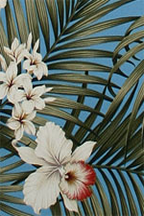Fern Aqua upholstery barkcloth fabric.