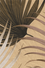 Kailua Butter Hawaiian vintage Kailua Butter Hawaiian vintage Leafy Palm Frond Upholstery Nubby Barkcloth