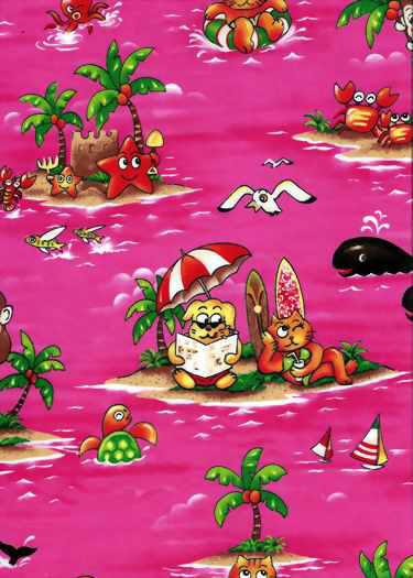 Hawaiian Fabric Monkeys, Cats, dogs, whales, turtles,  Surfboards, palm trees