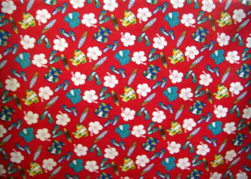 Aloha shirts, slippers, surfboards tropical Hawaiian cotton fabric