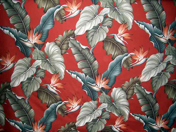 Bird of Paradise Flowers on a Non-Upholstery Barkcloth