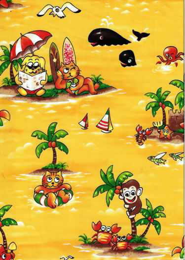 Hawaiian Fabrics - Surfboards, monkeys, whales, cats, dogs, starfish, palm trees, umbrellas