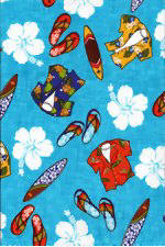 80awa Aloha shirts, slippers, surfboards tropical Hawaiian cotton fabric.