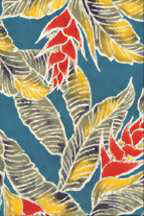 80maalea Leafy & Heliconia - on cotton broadcloth fabric.