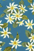 80tiare Tahitian Gardenia  (Tiare) - on cotton poplin fabric.
