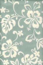 80wahi White plumeria & hibiscus- on cotton poplin fabric.