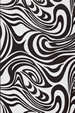 10ahiu Psychedelic, 60's, sixties, mod black & white broadcloth cotton apparel fabric.
