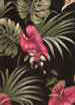 Anthurium Flowers on a black cotton barkcloth fabric