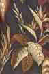 Copper, black nubby leafy upholsteryc bark cloth fabric