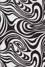 10ahiu Psychedelic, 60's, sixties, mod black & white broadcloth cotton apparel fabric.