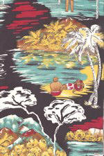 44" wide retro apparel rayon fabric from Barkcloth Hawaii Fabric Shop