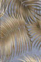 Mana Blue Tropical leaves on cotton nubby bark cloth - upholstery.