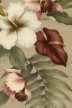 Molokai Taupe Tropical Hawaiian Anthurium, Orchids  & Hibiscus bark crepe bark cloth fabric.