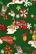70akua Tiki, tropical Hawaiian hula girls, palms and plumeria on cotton broadcloth apparel fabric.