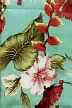 Sage Heliconia & Hibiscus Vintage Style Barkcloth