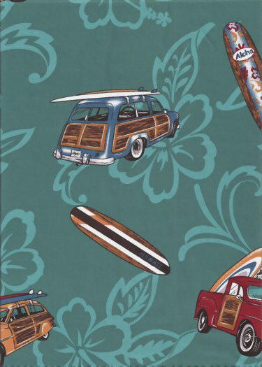 Green cotton apparel fabric form Barkcloth Hawaii Fabric Shop