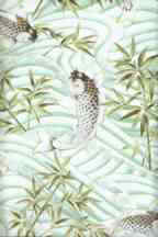 70koi Tropical carp or koi fish on cotton poplin apparel fabric.