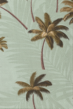 Ani Sage Palm Trees on a cotton upholstery fabric.