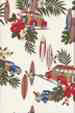 Vintage Woody Trucks and surfboards on a cream apparel fabric