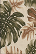 Lau Ivory - leafy tropical Hawaiian bark crepe bark cloth fabric