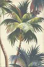 Waikiki Natural - Vintage Palm Trees on a cotton canvas fabric.
