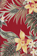 40aunaki Orchid, Red Hawaiian vintage style fabric