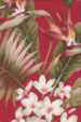40pali Hibiscus, plumeria, bird of paradise http://www.barkclothhawaii.com/red2.html Orchid flowers, cotton non-upholstery barkcloth fabric