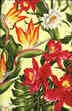 50hukilau, orchid, cereus, plumeria, hibiscus, non-upholstery barkcloth, Hawaiian vintage style fabric