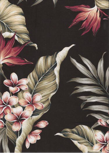 Vintage Bird Of Paradise with Plumeria Flowers