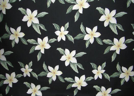 Plumeria Frangipani Flowers on a Brown colored cotton Upholstery Fabric
