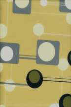 Honolulu Gold Atomic Print -  Bark crepe textured  barkcloth fabric